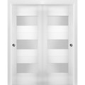 Vdomdoors Double Pocket Interior Door, 36" x 96", Gray SETE6003DBD-WS-3684